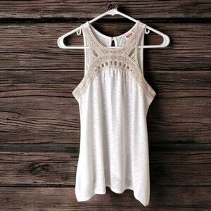 Mossimo Ivory Crochet Tank Top – Relaxed & Lightweight -  Size: M